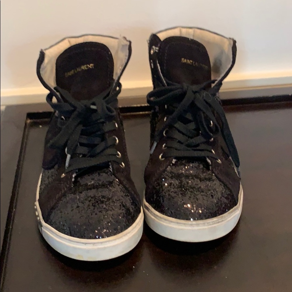 SAINT LAURENT Glitter 'bad Lieutenant' Hi-tops - Picture 2 of 9